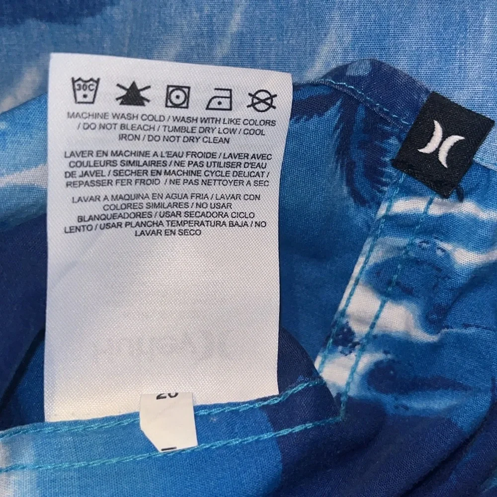 Hurley Hawaiian shirt- blue surf palm trees-Rare - Picture 7 of 8